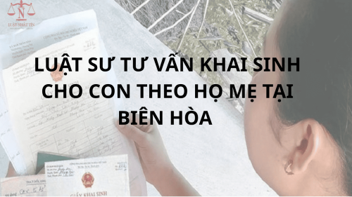 LUẬT SƯ TƯ VẤN KHAI SINH CHO CON THEO HỌ MẸ TẠI BIÊN HÒA 