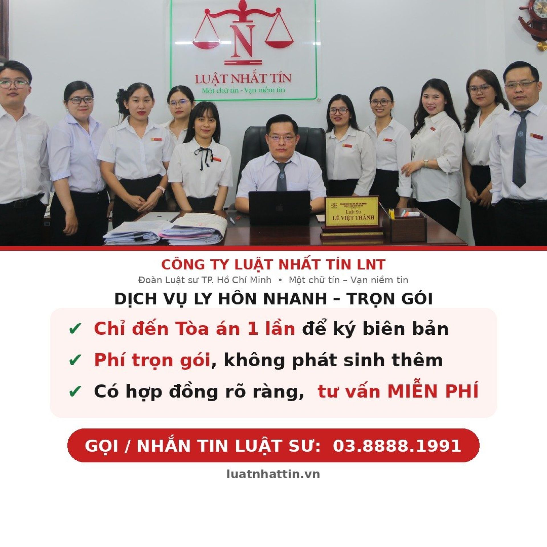 Dịch vụ ly hôn nhanh trọn gói - Công ty Luật TNHH Nhất Tín LNT